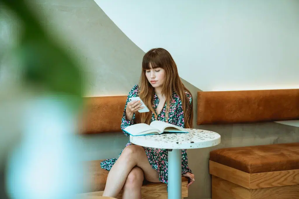 Woman in a polished feminine outfit sourced from one of the best online boutiques