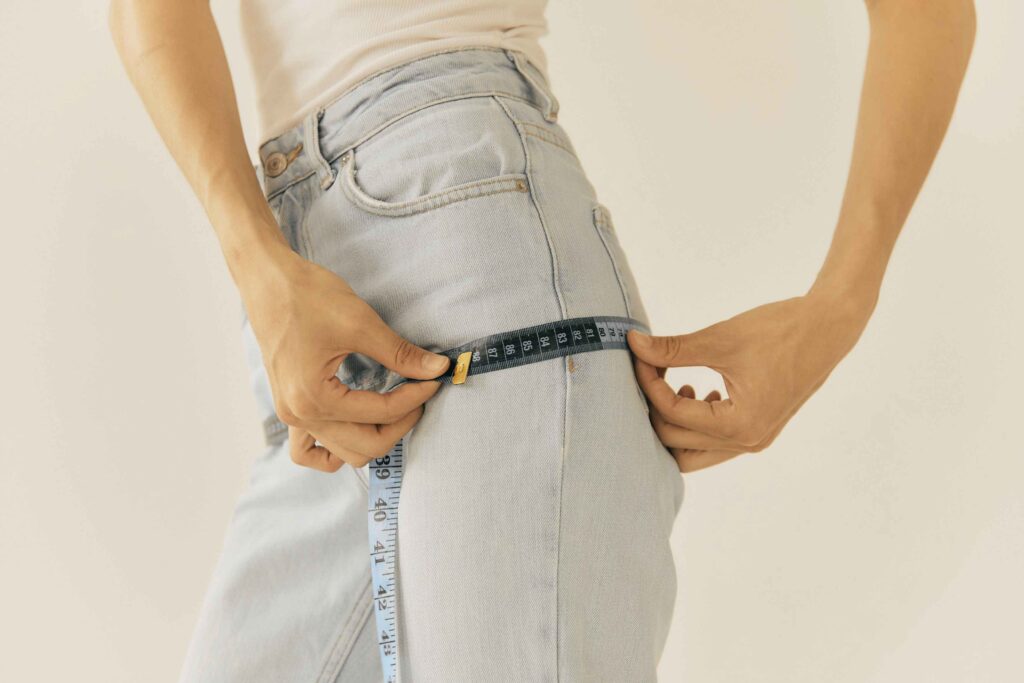 Cello brand jeans size chart reference with waist and hip measurements