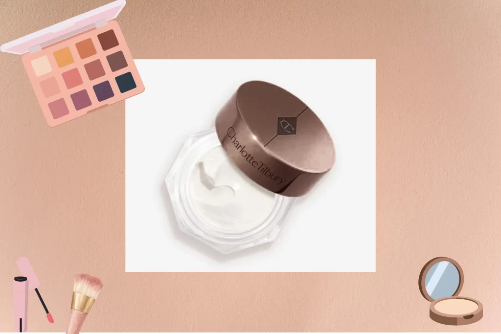 Charlotte Tilbury Moisturizer Dupes Magic Cream moisturizer with key ingredients labeled