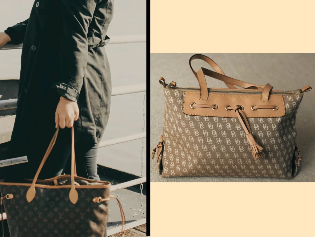 Fake vs Real Goyard: 7 Things That Give It Away Instantly 2 Fake vs real Goyard Saint Louis tote comparison showing canvas and handle differences