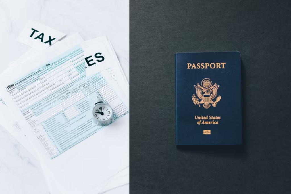 Passport and VAT tax refund form for Goyard purchase in Paris showing the Global Blue process