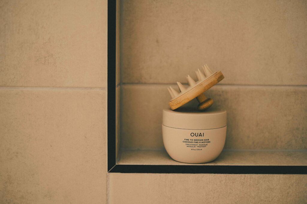 21 Cruelty Free Hair Care Products Worth Your Cart 3 Cruelty free hair mask treatment jar on a bathroom counter