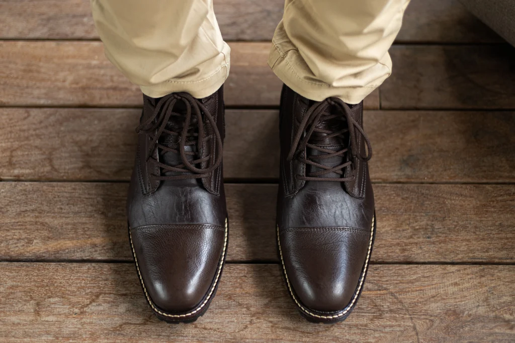 8 Best Shoe Brands Like Steve Madden to Shop 2 Close up of stitching and toe box construction on a shoe similar to Steve Madden
